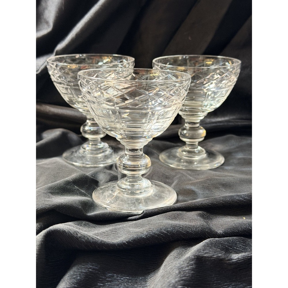 3 STUART CRYSTAL WINE‎ GLASSES "IMPERIAL" DISCONTINUED PATTERN (2674)
